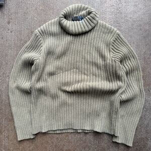 Polo Ralph Lauren 90s Turtle Neck Vintage Sweater Green Size Medium